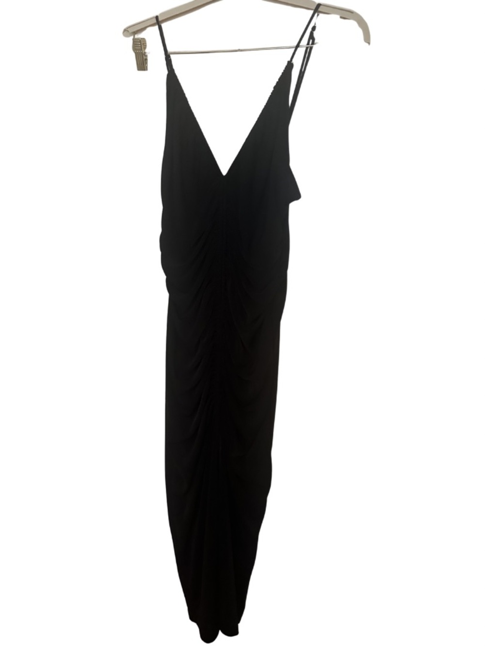 Dynamite Black Ruched Maxi Dress Size L NWOT